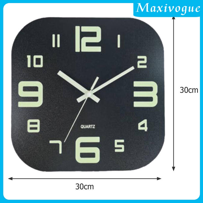[HOT!] 30cm Square Wall Clock ,Luminous Wooden Decorative, Modern Night ...