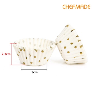 CHEFMADE กระทงจีบ 3cm ถ้วยคัพเค้ก ถ้วยรองเค้กมัฟฟิน ถ้วยเค้กนึ่ง ถ้วยเค้กลายจุด เซ็ต 100pc WK9299