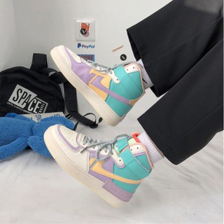 🔥Hot Sale Air Force One Cherry Blossom Powder aj sports high-top shoes female ins macaron 2020 new Trend shoes all-matc