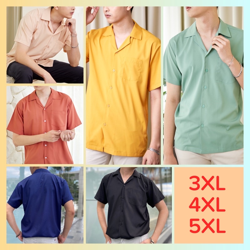 เสื้อเชิ้ตแขนสั้น ไซส์ใหญ่ 3XL 4XL 5XL เสื้อไซส์ใหญ่ผู้ชาย เนื้อผ้าใส่สบาย พร้อมส่ง!! Pattaya Hawaiiz