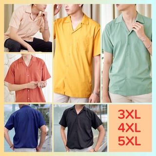 เสื้อเชิ้ตแขนสั้น ไซส์ใหญ่ 3XL 4XL 5XL เสื้อไซส์ใหญ่ผู้ชาย เนื้อผ้าใส่สบาย พร้อมส่ง!! Pattaya Hawaiiz