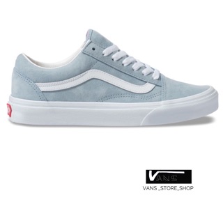 VANS OLD SKOOL PIG SUEDE BLUE FOG TRUE WHITE SNEAKERS สินค้ามีประกันแท้