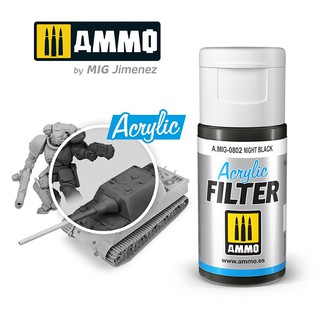 Ammo By MIG - AMIG0802 ACRYLIC FILTER Night Black