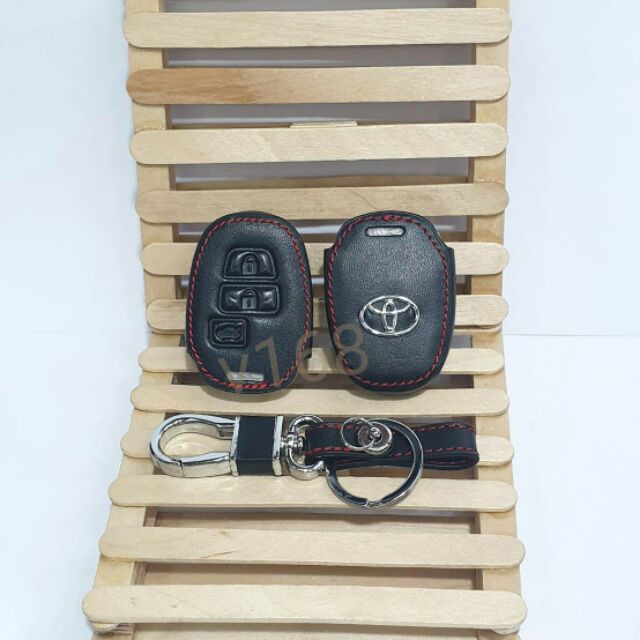 ตัวป้องกันกุญแจ ปลอกกุญแจหนัง ซองหนังหุ้มกุญแจรีโมทรถยนต์ Toyota Yaris ativ ปี2020،เซียนต้า ตัวกุญแจไข start 3 ปุ่ม