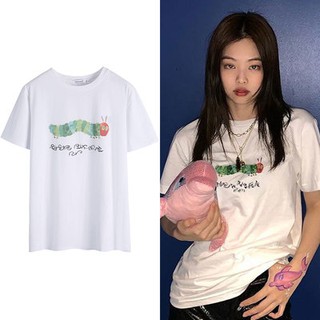 blackpink Jennie เสื้อยืดผู้หญิง oversize short sleeve กล่อง T shirt crop tops เสื้อผ้าแฟชั่นสไตล์เกาหลี