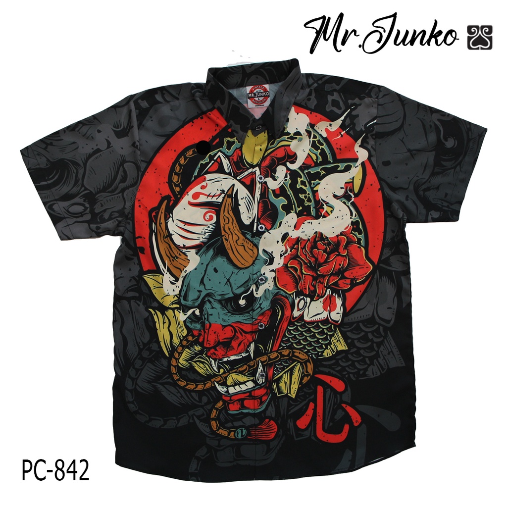 ส่งฟรี เสื้อเชิ้ต งานต่อลาย Mr-Junko ผ้าซาติน นิ่มใส่สบายไม่ร้อน PC-842
