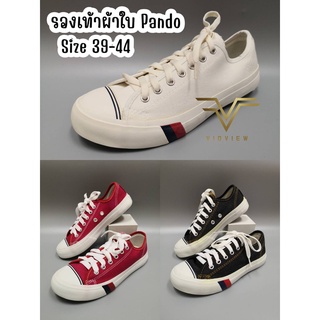 VIDVIEW รองเท้าผ้าใบ Pando รุ่นไฟเลีียว รองเท้าแฟชั่น รองเท้าผ้าใบ ราคาไม่แพง ไซส์ 37-43 รองเท้าผ้าใบสีขาว