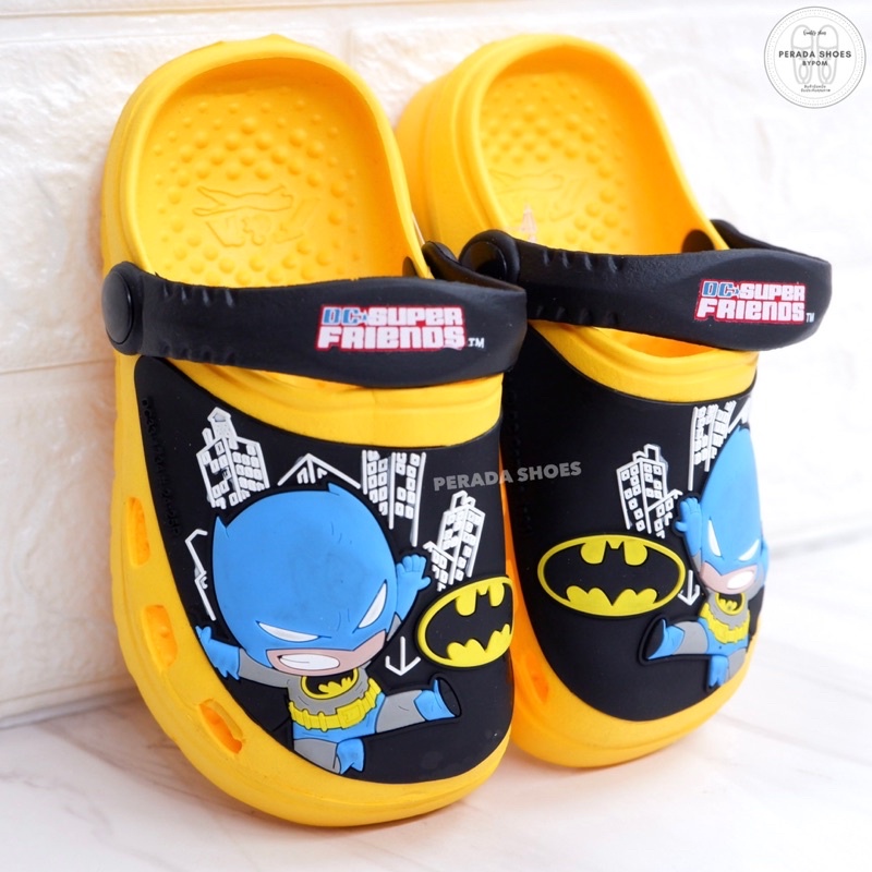 รองเท้าหัวโตเด็ก รองเท้าแตะเด็ก ลายแบทแมน ลิขสิทธิ์แท้ พื้นนุ่ม ยางนิ่ม ไซส์ 24-35