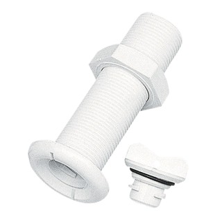 จุกปิดท่อระบายน้ำบนเรือ Drain Socket with Plug, Fast Lock,Ø43mm, White [Nuova Rade-16797]