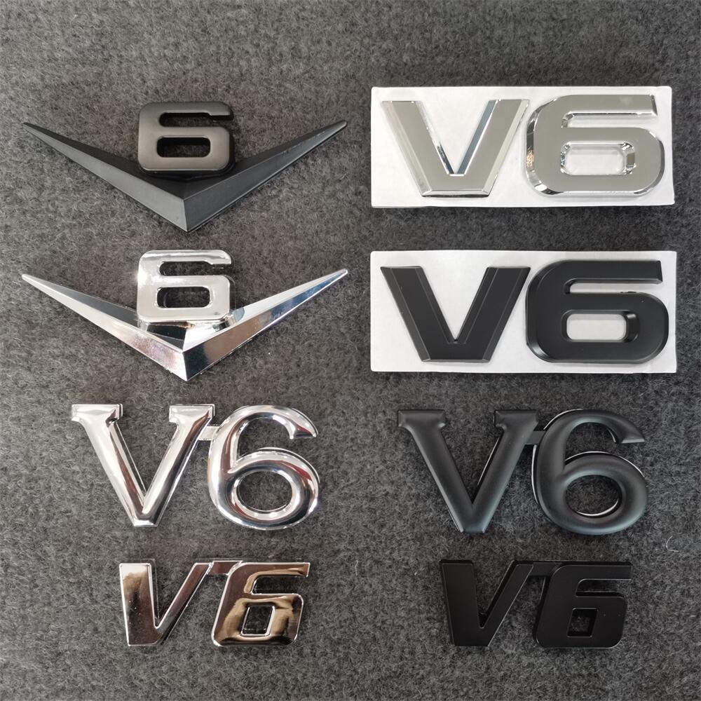 สติกเกอร์โลหะ ลายโลโก้ตัวอักษร 3D V6 สําหรับติดตกแต่งรถยนต์