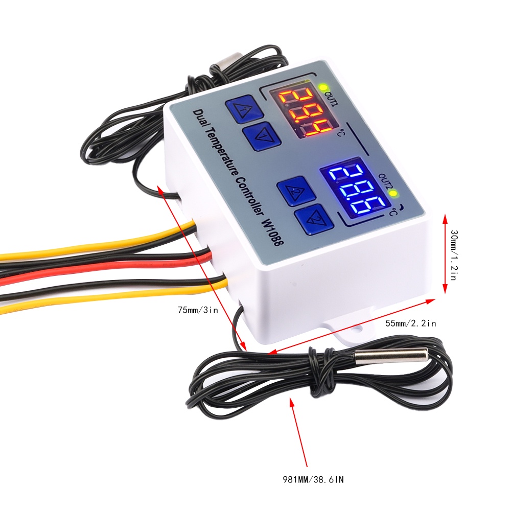 Aideepen W1088 -50°ค ~ 120°C เทอร์โมสตัทไมโครคอมพิวเตอร์ DC12V 24V AC110-220V ราคา ถูกที่สุด ดีลบีเคเค แกลเลอรีภาพที่ 2