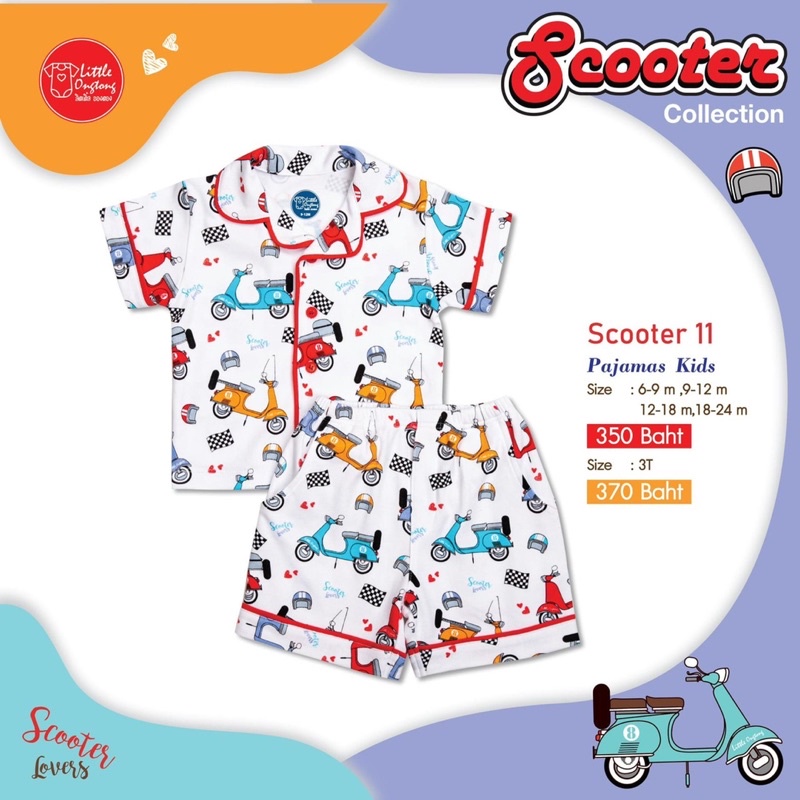 เสื้อผ้าเด็ก little ong tong / Scooter Collection Scooter11 Pajamas Kids