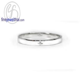 Finejewelthai-แหวน-แหวนเพชร-เพชรสังเคราะห์-แหวนเงินแท้-Diamond-CZ-Silver-Ring - R3057cz