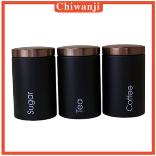 ( Chiwanji ) กระปุกเก็บชากาแฟน้ําตาล 3 ชิ้น