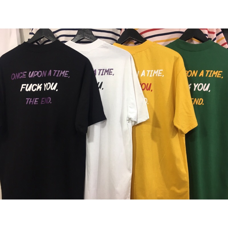 YANIN CLOTHING - เสื้อยืดแขนสั้น ทรง oversized เกาหลี สกรีนลาย once upon a time ผ้านิ่มใส่สบาย ผ้าคอ