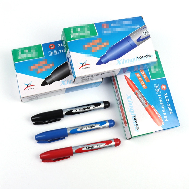 ปากกามาร์กเกอร์ถาวร สีดํา | สีแดง | น้ํามันหัวโต สีฟ้า กันน้ํา แบบแห้งเร็ว