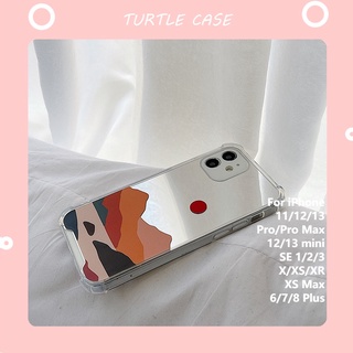 [พร้อมส่ง] เคสโทรศัพท์มือถือ พร้อมกระจก ลายภูเขา สําหรับ Apple iPhone 14 13 12 11 PROMAX XS XR XSMAX SE2020 6 7 8PLUS MINI