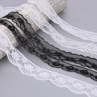 ผ้าลูกไม้ แบบไม่ยืด สีดํา และสีขาว ขนาด 13~165 มม. สําหรับเย…