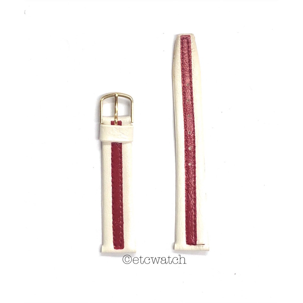 พร้อมส่ง> สายนาฬิกา PU ขนาด 16 มม. คาดแดง
