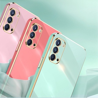 Modu เคสโทรศัพท์มือถือ ซิลิโคนนิ่ม ชุบ 6D ขอบตรง สําหรับ Oppo Reno 4 6 Pro 4Z