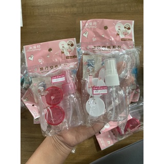 ชุดขวดเปล่า ขนาด 40 ml.ใส่แบ่งเครื่องสำอางค์ ฯลฯ แบบพกพาพร้อมกระเป๋าพลาสติกใส👉