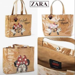 NEW ARRIVAL‼ ZARA MINNIE MOUSE DISNEY VINYL TOTE BAG กระเป๋าถือหรือสะพาย ZARA x DISNEY Limited edition