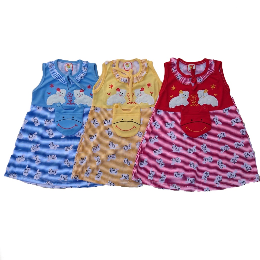 [BDR] VIVI COW POCKET DRESS SET / AGE 1-3 YEARS / CHILDRENS DRESS / COOL MATERIAL CHILDRENS DRESS / 