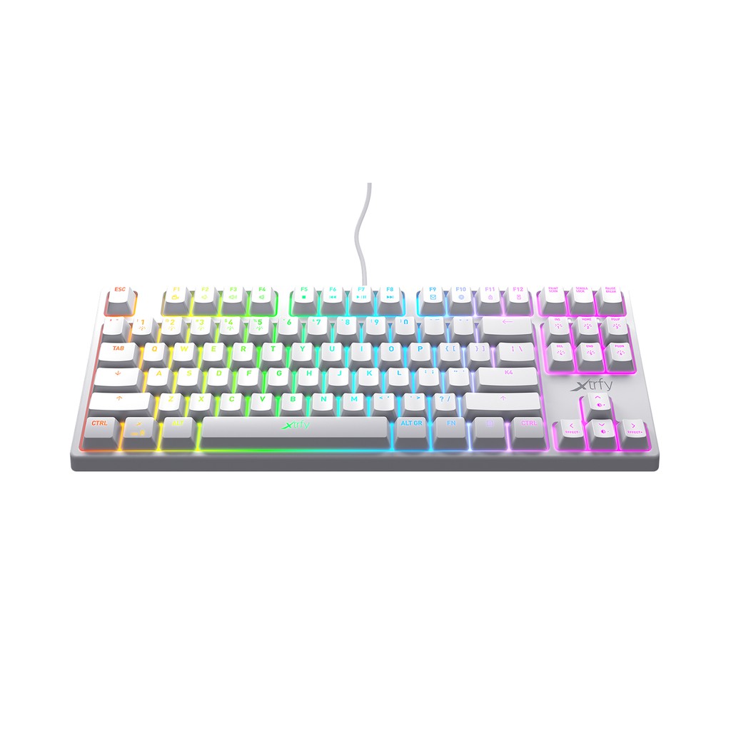 Xtrfy K4 RGB, Tenkeyless TKL Gaming keyboard, US/THAI 87 - White คีย์บอร์ดเกมมิ่งคีย์ไทย/ อังกฤษ แบร