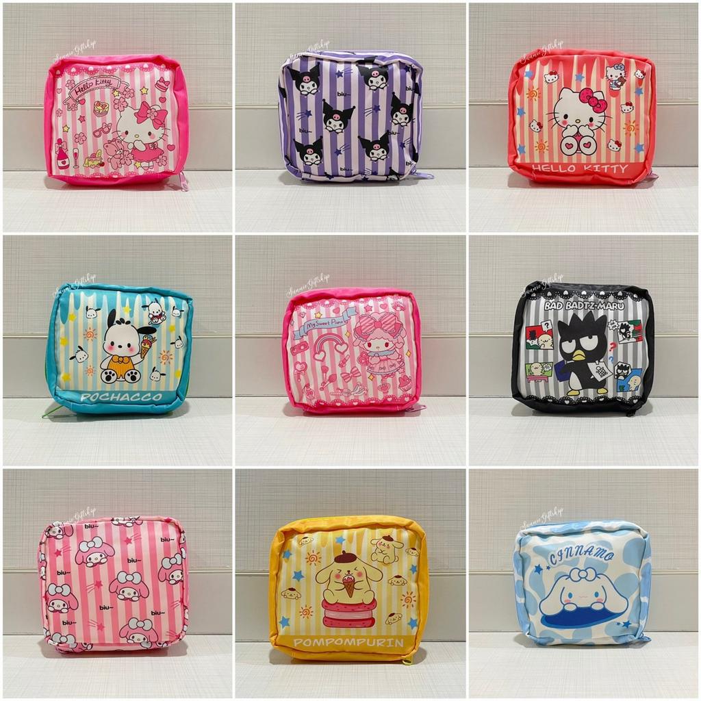 พร้อมส่ง กระเป๋าอเนกประสงค์ พกพา พร้อมซับใน ลายการ์ตูน Sanrio