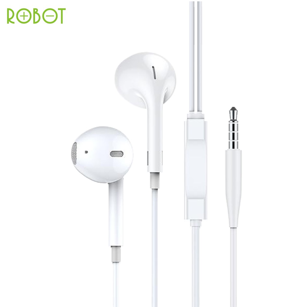 ✨✨BEST SELLER🎉🎉 [Shopee mall] ROBOT หูฟัง Earphones Wired รุ่น RE10 หูฟังเกมมิ่ง หูฟังเบส เบสหนัก 3.5 มม. รองรับ Android ราคา/ต่อชิ้น ขาตั้งกล้อง ขายึดโทรศัพท์