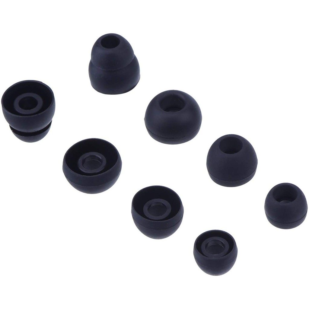 เปลี่ยนหูฟังซิลิโคน Eartips แผ่นรองหูฟังสําหรับหูฟัง Skullcandy สีดําและใส 8 คู่