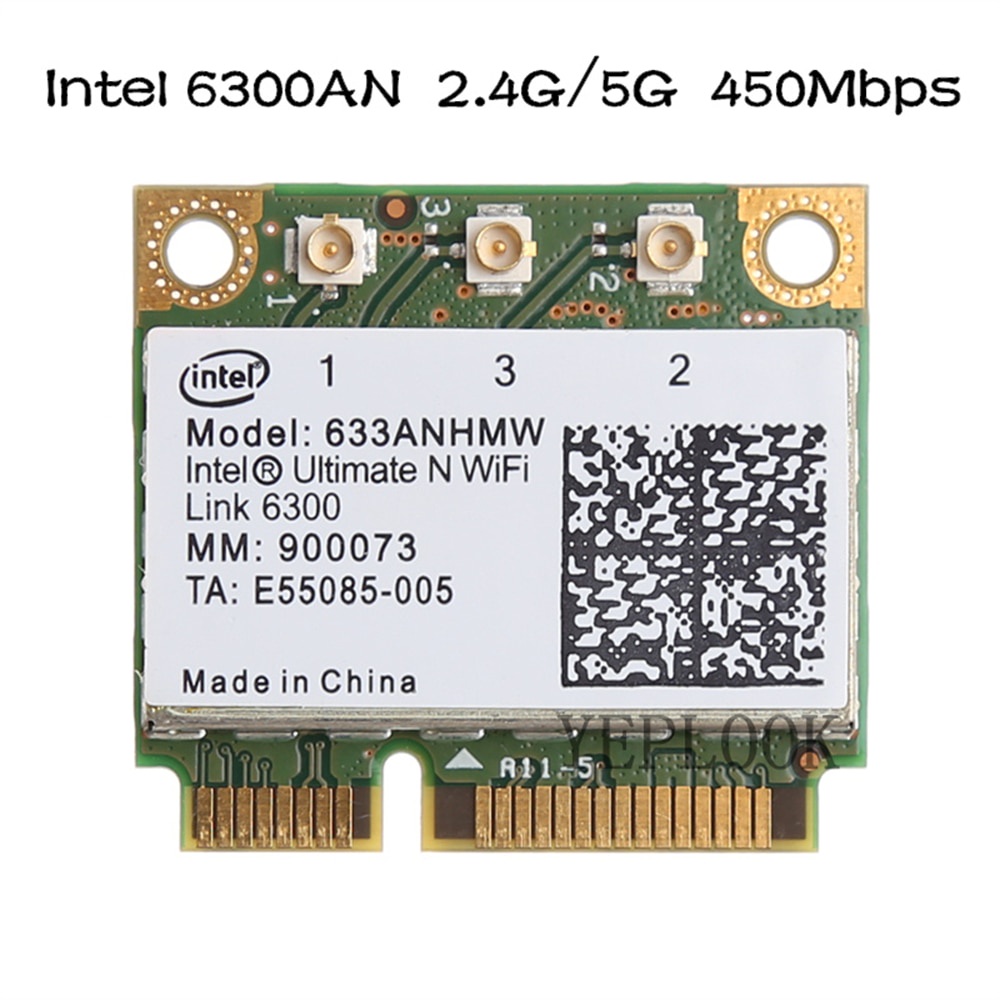 6300 633ANHMW 6300AGN 2.4Ghz 5Ghz 450Mbps Mini Half PCI-e Wifi Card