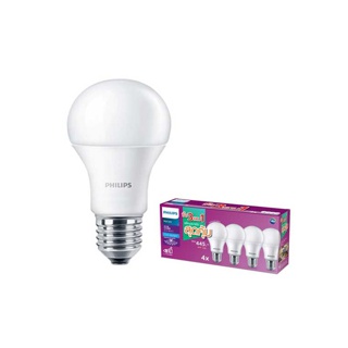 [3 แถม 1] Philips หลอดไฟ LED Bulb 8 วัตต์ ขั้วE27 สีคูลเดย์ไลท์ (6500K)