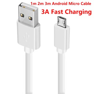 Android Micro สายชาร์จสายส่ง 1M 2M 3 เมตร สายชาร์จ Micro-USB สายเคเบิลข้อมูลซัมซุง S6 S7 Note4 Note5 ข้นค่าใช้จ่ายได้อย่างรวดเร็วสาย