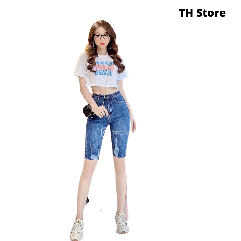 เสื้อครอป ผู้หญิง เสื้อครอปสีขาวแขนสั้น 1984 เสื้อ CRt 1984