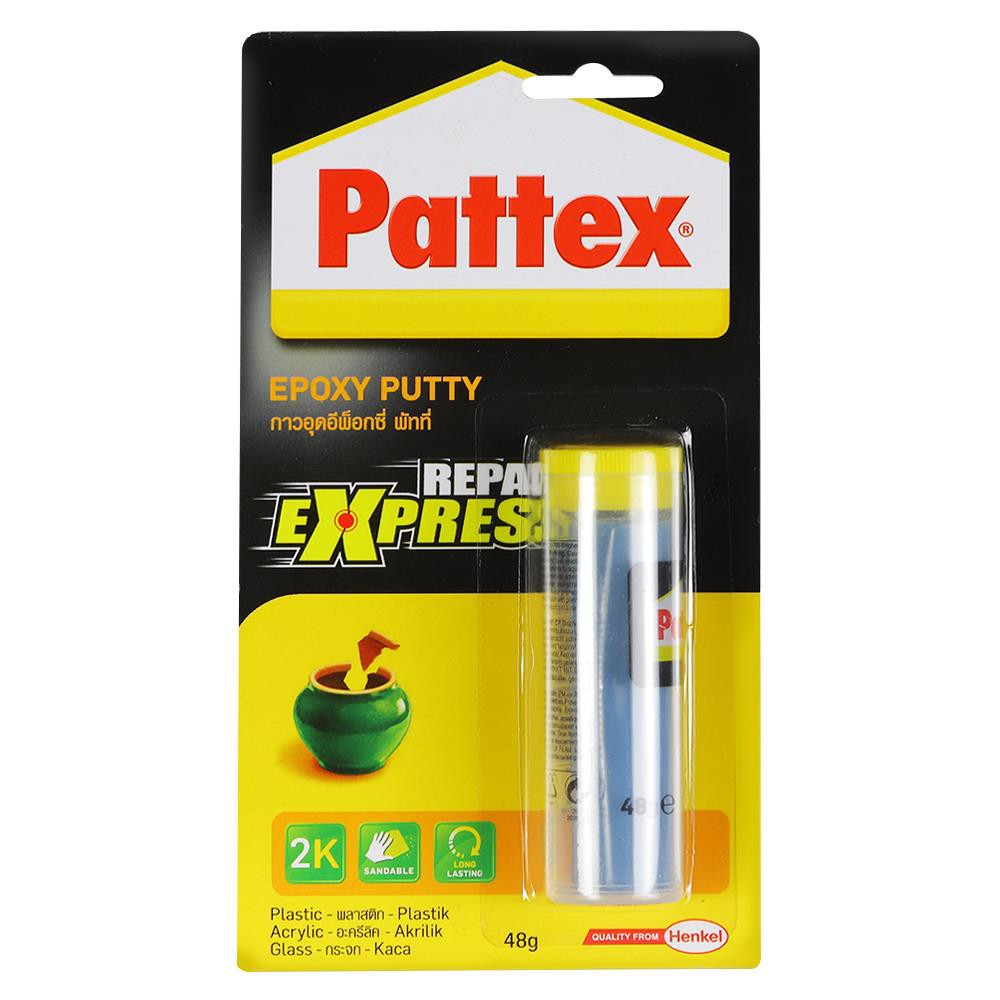 กาวอีพ็อกซี่ดินน้ำมัน PATTEX PUTTY REPAIR EXPRESS TWO-COMPONENT EPOXY PUTTY PATTEX REPAIR EXPRESS 1OZ