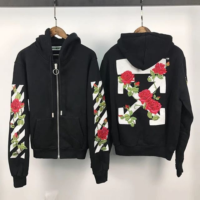 Best Version 16 Fall Winter Off White Rose Flower Embroidery Zipper ...