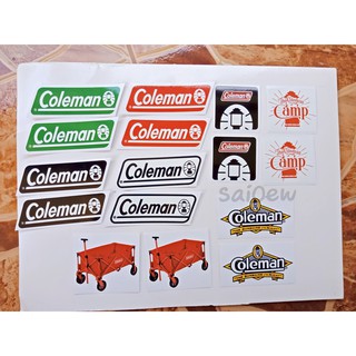 สติ๊กเกอร์ รวม Coleman สีคมชัด กันน้ำ100% 16 ชิ้น