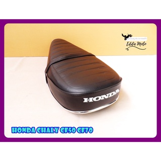 HONDA CHALY CF50 CF70 "BLACK" COMPLETE SEAT with "CHROME" TRIM  // เบาะ เบาะมอเตอร์ไซค์ สีดำ มีคิ้วโครเมี่ยม