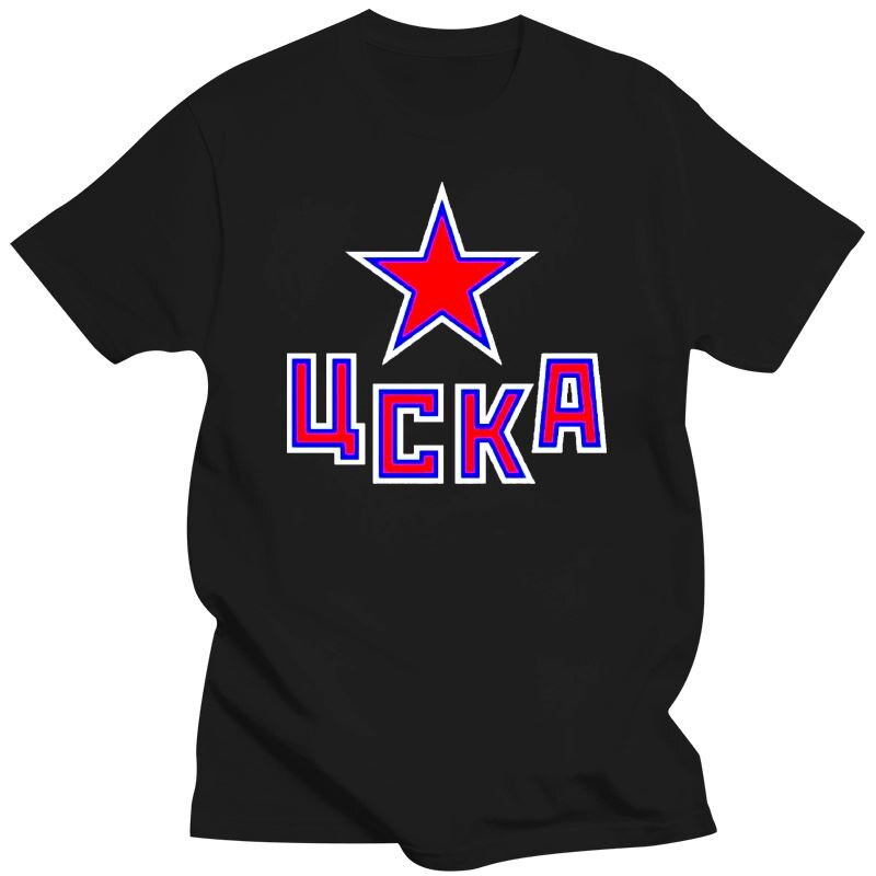 2022 ใหม่ HC CSKA Moscow KHL รัสเซีย Professional Hockey เสื้อยืดสีแดงทําด้วยมือ