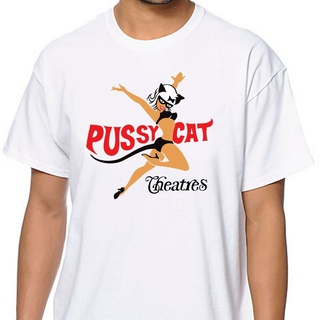 เสื้อยืดสีขาวผู้หญิง - เสื้อยืดโรงละคร Pussycat ยอดนิยมสําหรับผู้ชาย - โซ่โรงละครสําหรับผู้ใหญ่ที่ห