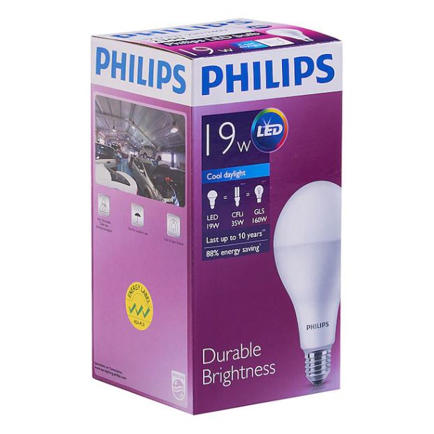 Philips 19W หลอดไฟ แอลอีดี ฟิลิปส์ LED E27 รุ่น Durable Mycare ฟิลิปส์ 19 วัตต์ รับประกัน1 ปี - รูปที่ 2