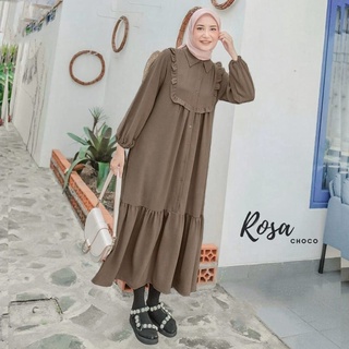 เสื้อทูนิคยาว ลาย Rosa Long Tunik IK MANGGO CRAPE KANCING Life BUSUI เหมาะกับของขวัญ สําหรับผู้หญิง 2021