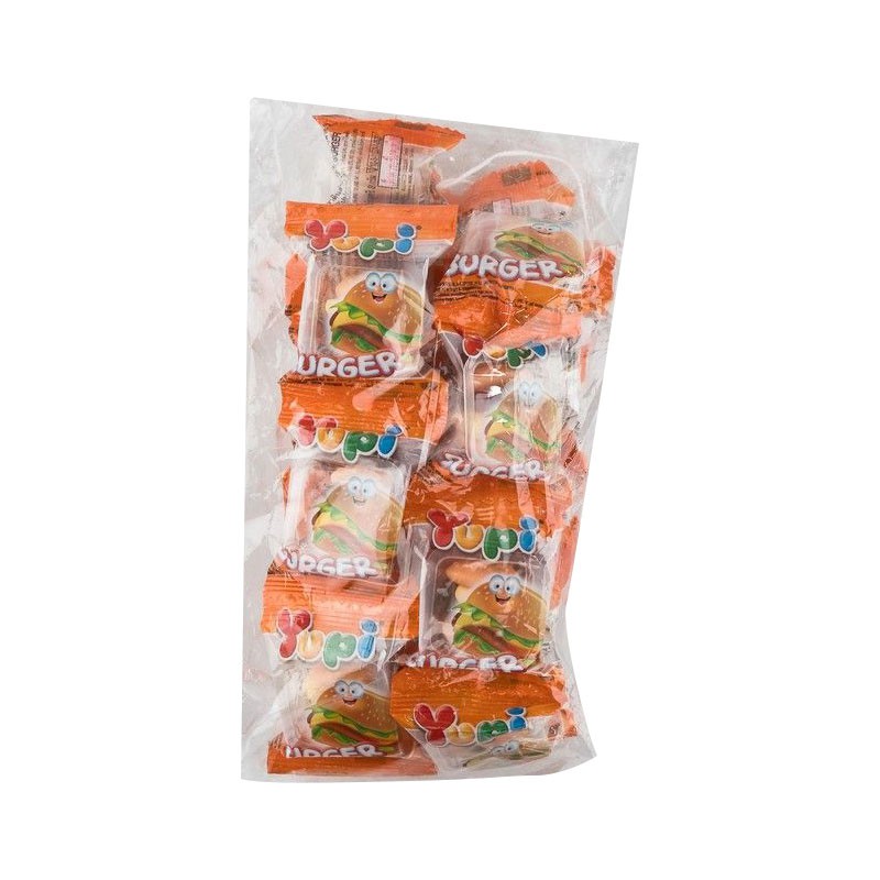 ยูปี้ เยลลี่มินิเบอร์เกอร์ 9/8 กรัม (20 ชิ้น) Yupi Mini Burger 9/8 grams (20 pieces)