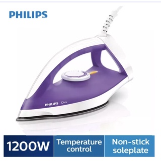 Philips เตารีดแห้ง รุ่น GC122 (1200w) หน้าเคลือบ Non-Stick รับประกัน 2 ปี เตารีด เตารีดแห้ง เตารีดพกพา เตารีดผ้า เตารีด