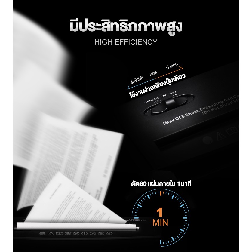 LENODI เครื่องทำลายเอกสารอัตโนมัติ ย่อยกระดาษ A4 ขนาด 13 ลิตร อุปกรณ์สำนักงาน เครื่องทำลายเอกสาร A4
