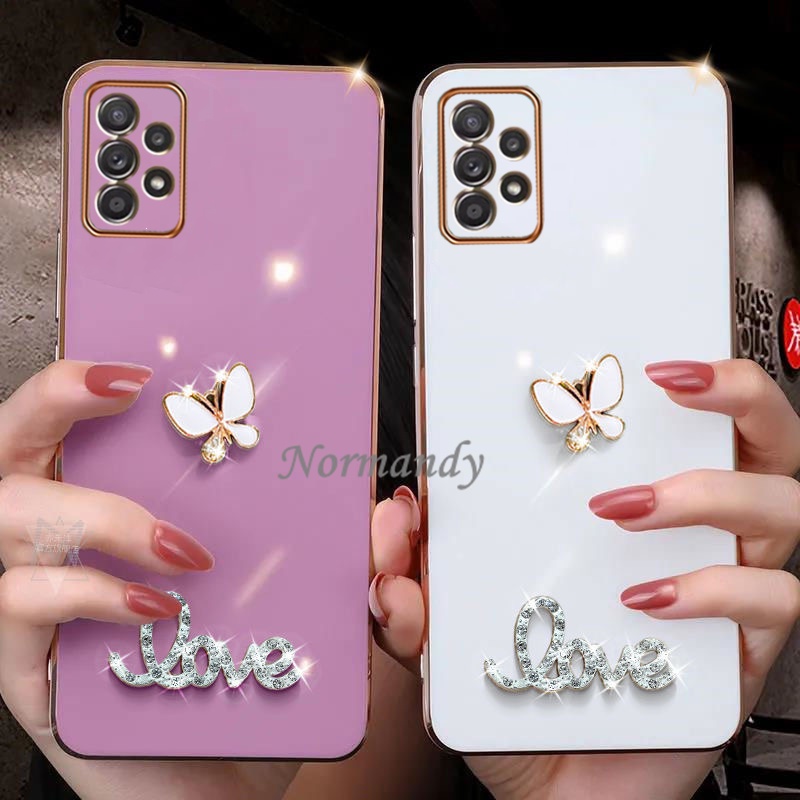 Ready Stock เคส Handphone Case Samsung Galaxy A53 A23 A33 A73 A23 LTE A13 M33 M23 5G 4G 2022 New Fashion Crystal Butterfly Casing Ultra Thin Softcase Shockproof Back Cover เคสโทรศัพท์