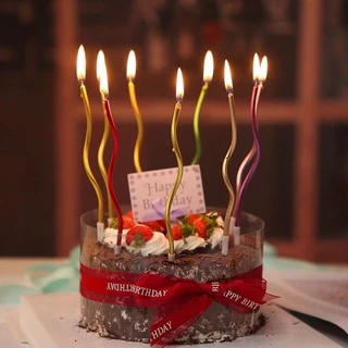 เทียนวันเกิดเรนโบว์ทรงเกลียว เทียนวันเกิด สีเมทาลิค สีมุก 🎉สินค้าพร้อมส่งนะคะ🎉