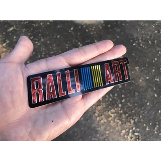 สติ๊กเกอร์ Ralliart สติกเกอร์ [2ชิ้น] แต่งรถ Mitsubishi JDM Car Sticker Lancer Mirage Attrage Pajero 3D ตัวนูน ติดรถ