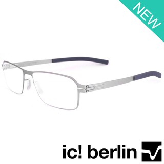 Ic Berlin แว่นตารุ่น 008 C-3 สีเงิน Lars D กรอบเต็ม ขาข้อต่อ วัสดุ สแตนเลส สตีล Eyeglass ทางร้านเรามีบริการรับตัดเลนส์